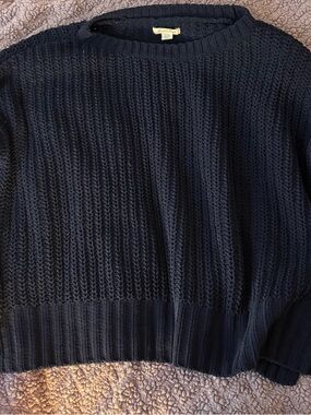 American Eagle Navy Textured Knit Pullover Sweater